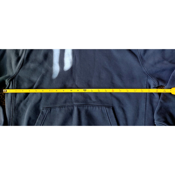 Mens Unisex Nike Embroidered Hoodie Sz M Navy Blue Hood Sweatshirt Pullover Gym - Picture 10 of 11